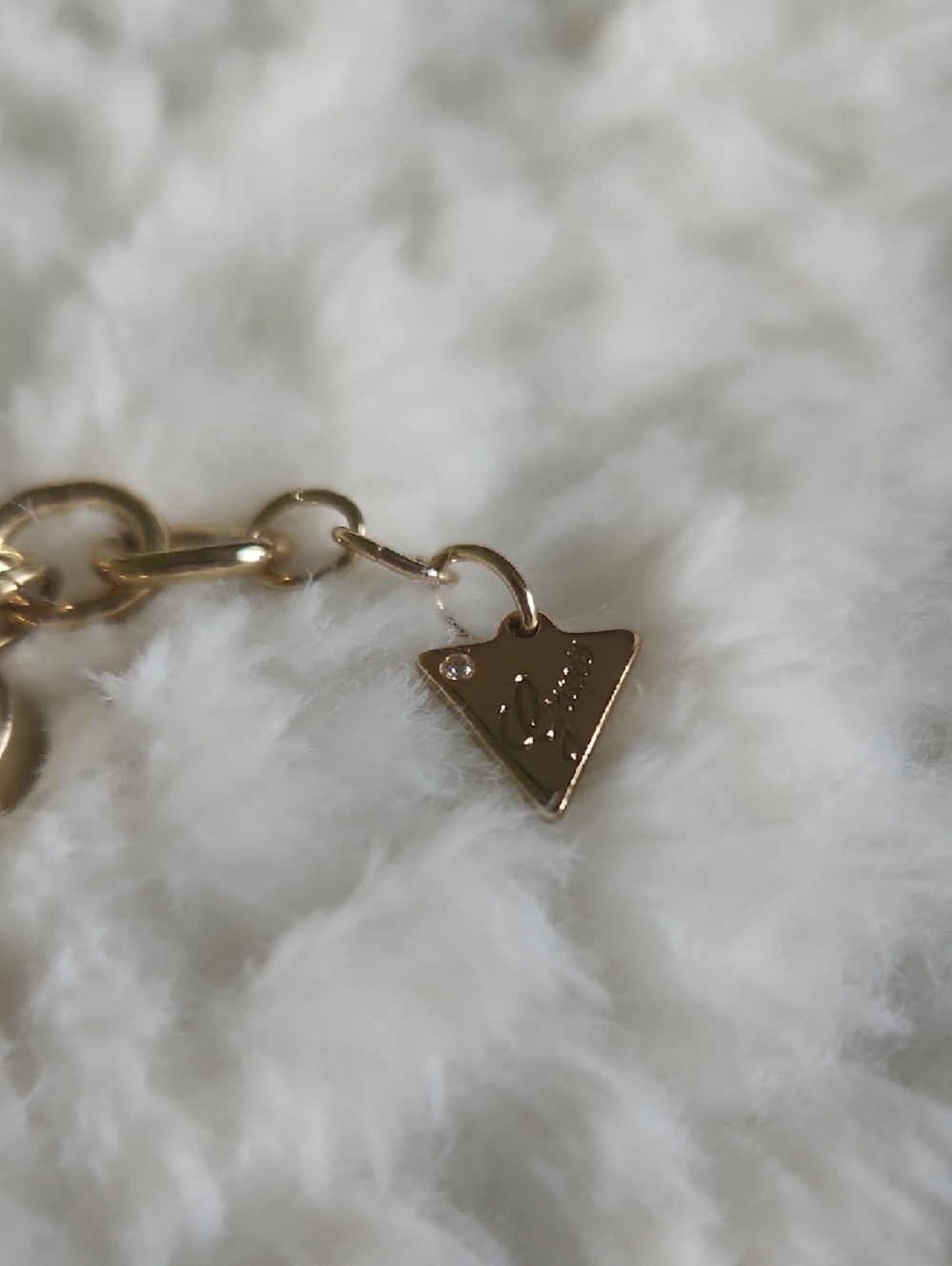 GUESS Gold-Tone Charm Bracelet with Pink Heart Accents Boho Vibe - Picture 7 of 12